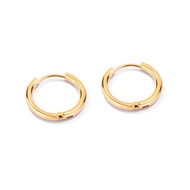 Anting Tusuk Model Bulat Simple Warna Emas Putih untuk Wanita