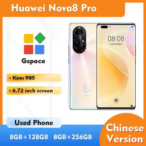 Huawei Nova8 Pro 5G 128GB 256GB ROM SmartPhone 6.7inches 2676x1236px 4000mAh Android Used Phone