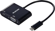 Elecom AD-CVGAPDBK2 USB C Adapter with Type-C to VGA Power Supply Port WUXGA (1920 x 1200px) / 60 Hz