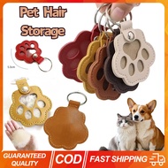 (Ready stock) Pet Hair Memorial Keychain PU Leather Keepsake Locket for Cat Dog Fur Pet Hair Storage