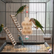 Natural Cork Parrot Chew Toy with Bell for Cockatiel Macaw Budgie