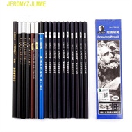 JEROMY 12Pcs Sketch Pencils Black Pencils School Supplies 3B 4B 5B 6B 7B 8B 10B Soft Charcoal Art St
