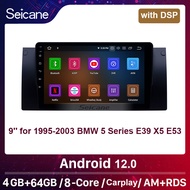 Seicane 9 นิ้ว QLED หน้าจอสัมผัส Android 12.0 GPS นำทางวิทยุ 1995-2003 BMW 5 Series E39 X5 E53 พร้อม