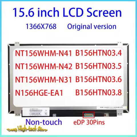 15.6 Inch Laptop LCD Screen NT156WHM-N41-N42-N31 B156HTN03.4 03.5 03.6 0.38 N156HGE-EA1 Matrix Panel