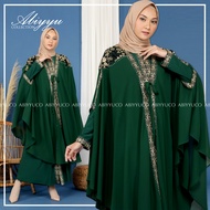 Abiyyuco TA9013 | Gamis Abaya Turkey 2 in 1 inner dan outer  Turki Busui ready Jumbo LD 130 Turky hi