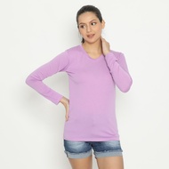 AMORNINGSHIRT - WOMEN'S PLAIN V-NECK LONG-SLEEVED LILAC T-SHIRT V-NECK T-SHIRT/ T-SHIRT/