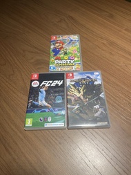 Switch 遊戲：Mario Party, FC24, Monster Hunter Rise