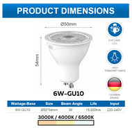 MEGAMAN GU10 GU5.3 6W/8W Reflector Downlight Mentol LED Ceiling Light Lighting Lampu Siling 灯泡 (Gsve