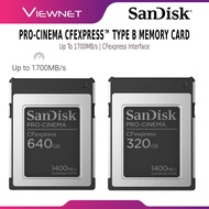 SANDISK PRO-CINEMA CFEXPRESS TYPE B MEMORY CARD 320GB / 640GB WITH UP TO 1700MB/S | DURABLE ENCLOSUR