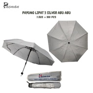 Silver Grey 3-Fold Umbrella