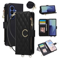 Quilted Zip Card Holder Crossbody Case for Samsung Galaxy Z Fold 8 Ultra 7 6 5 4 3 5G