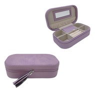 Inner compartment  Mirror Jewelry Necklace Travel Jewelry Box Jewelry Box Woven Pattern Multiple Ear