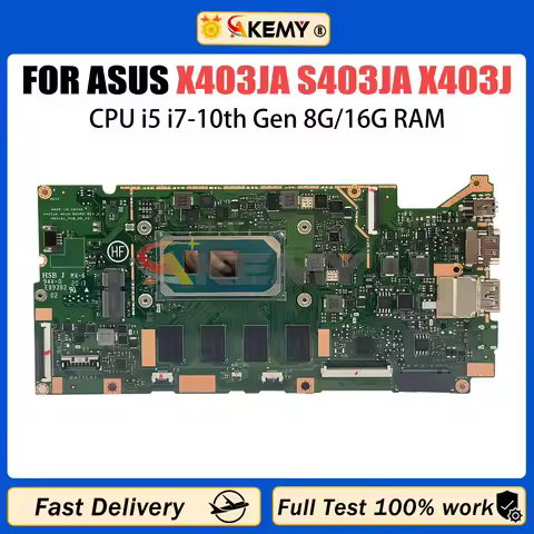 AKEMY X403JA Notebook Mainboard For Asus VivoBook 14 X403J X403JA S403JA Laptop Motherboard i5-1035G
