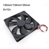 120mm 12cm 12025 DC Fan 5V 12V 24v 120mm*120mm*25mm Brushless Cooling Fan oil-containing 2PIN PC Com