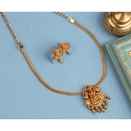 Indian jewellery Necklace Antique Gold-Plated Lakshmi Temple Jewellery Set