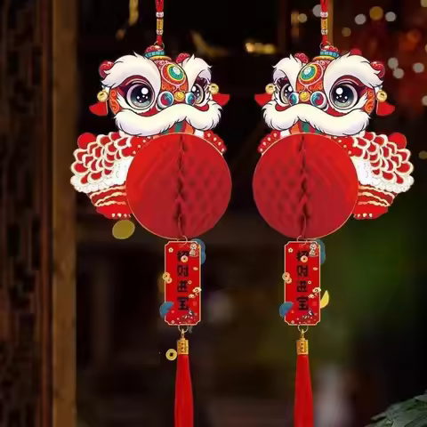 Chinese Lanterns Decoration Chinese New Year Ornament 2025 Snake Year Home Decor Wall Decor Hanging