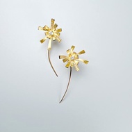 夏花925純銀包18k金耳環