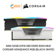 RAM (แรมพีซี) 32GB (2X16 GB) DDR5 6000 MHZ CORSAIR VENGEANCE RGB (BLACK/ WHITE)