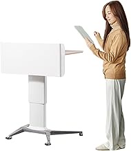 YVYKFZD Mobile Laptop Lectern Podium Stand, Lifting Podium Pulpits, Portable Church Pulpit with Wheels, Sit Stand Lectern Desk Ergonomic for Meetings, Speeches, Training (Color : Maple color)