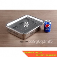 YQ2 1mm 304 stainless steel have cover square tray plate Rectangular Plate Barbecue flat bottom Grill Fish Tray BBQ Food