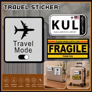Stickers Travel Luggage Airport Code BKK KUL SIN Tag Style Design for Suitcase