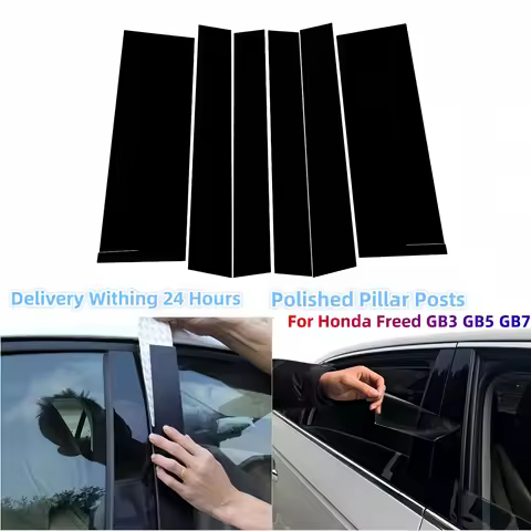 For Honda Freed GB3 GB5 GB7 GB8 Gloss Black Polished Pillar Posts Car Window Trim Cover BC Column St