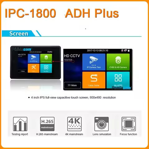 IPC-1800ADH CCTV IP Tester 5 IN 1 8MP TVI AHD CVI Analog IP CCTV Camera Tester Security Tester Monit
