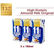 137 Degree 11 Grams High Protein Almond Original Dairy Free Milk 3x180ml