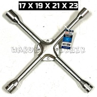 MULTIPRO 4 WAY CROSS WRENCH - CROSS WHEEL WRENCH 17 x 19 x 21 x 23 mm