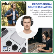 WITAK 2PCS Wrinkle Leather Earpads, 55mm/2.17in Noise Isolation Universal Headphone Ear Pads, Easy t