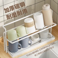[Fei Life] Cup Storage Rack Double Layer Tea Holder Set Drain Tray Water Upside Down 2fe4