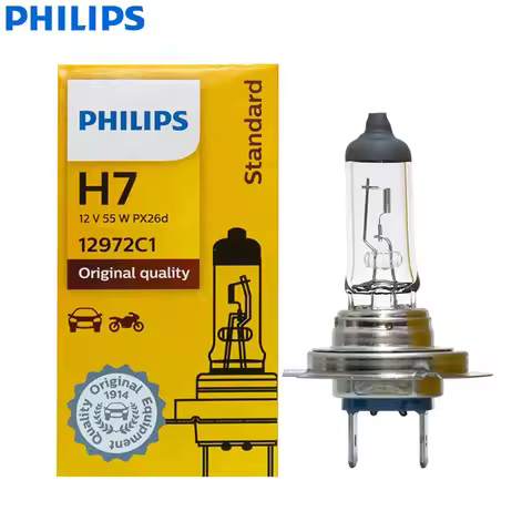 Philips Standard H7 12V 55W PX26d 12972C1 Bright Lamp Original Light Car Halogen Headlight Auto Bulb