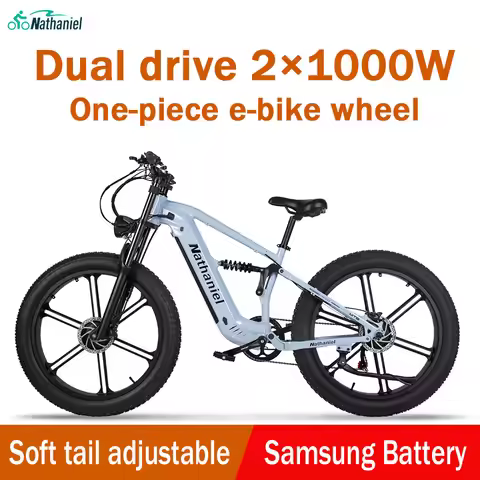 Nathaniel SYR09 E-Bike 2000W Dual Drive 26x4.0 Fat Tire 48V20AH Battery E-Mountain Bike Outdoor Spor