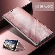 For Samsung Galaxy A50 Phone Case Smart Clear View Cover Flip Stand Mirror Casing