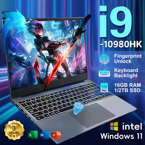 New Windows 11 15.6" Ultra Slim Portable Laptop intel Core i9 10980HK 16GB RAM 1TB 2TB SSD Fingerpri