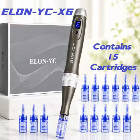 Original ELON-YC-X6 Wireless With 15 Cartridges Microneedling Pen 0.25 MM Needle