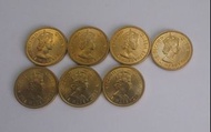 香港78年一毫硬幣 7枚 帶原光澤