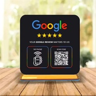 Custom Google Review Sign With Stand Scan Qr Code Business Decor Acrylic Google Review Nfc Qr Code S