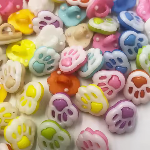 50/100pcs Mixed Acrylic Animal Footprint Apparel Sewing Buttons For Kids Clothes Scrapbooking Decora