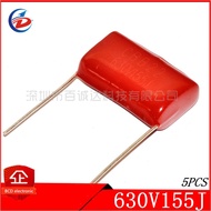 5PCS CBB22 capacitor 630V 155J 1.5UF P25 155J630V