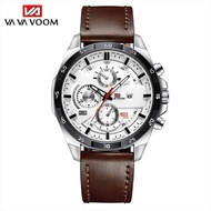 Jam Tangan Pria VAVA VOOM 216 VAVAVOOM Tahan Air Kulit Leather Anti Karat Premium Original