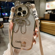 Lưng Điện Thoại Hình Gấu May Mắn Có Thể Đeo Chéo Có Dây Treo Ống Kính Tương Thích Với iPhone 13 14 1