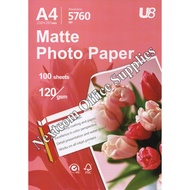 U8 Photo Paper A4 Matte 120gsm 100 sheets