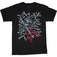 Skeleton Skull Guitar T-Shirt Mens Graphic Tees Clothing Apparel Mens Gifts