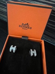 Hermes mini pop H earrings (奶茶銀)