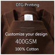 COD Customized T-Shirt DIY Your Brand Logo or Your Design Photo Text DTG Printing 400GSM High Qualit