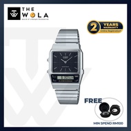 (2 Years Warranty) Casio Vintage Analog-Digital Watch AQ-800E-1A Silver Stainless Steel Band Unisex 