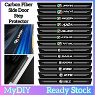 💥4pc/set💥 Carbon Fiber Car Side Door Step Stiker Protector Pelindung Tepi Pintu Kereta Proton X50 X70 Persona Saga Myvi