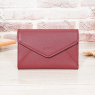 (紅色)簡約信封式9卡1照牛皮中夾4141