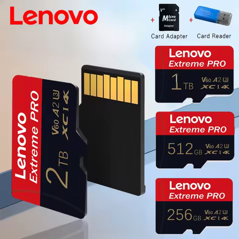Lenovo 2TB High-Speed Micro TF/SD Card 1TB Cards Class 10 Memory Card Waterproof Large Capacity Memo